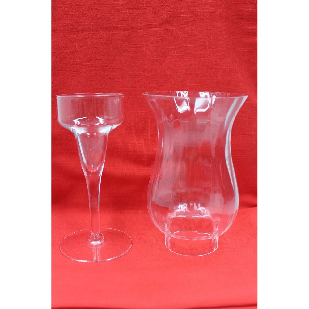 PartyLite Optique Elegance Clear Glass Hurricane Candle Lamp 12